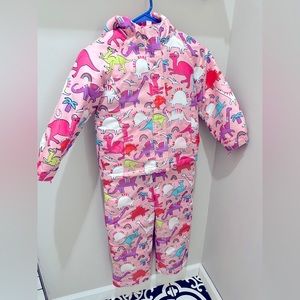 Dinosaur Snowsuit - bibs and jacket size 5T